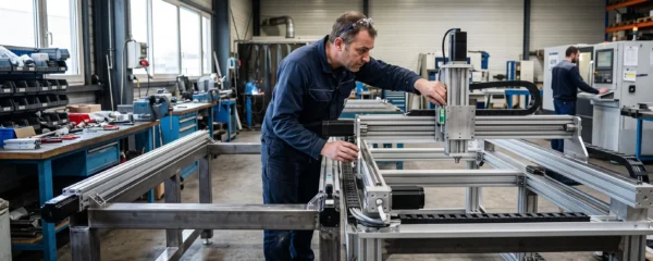 Ingénieur supervisant l'assemblage d'une machine spéciale dans un atelier d'intégration industrielle moderne
